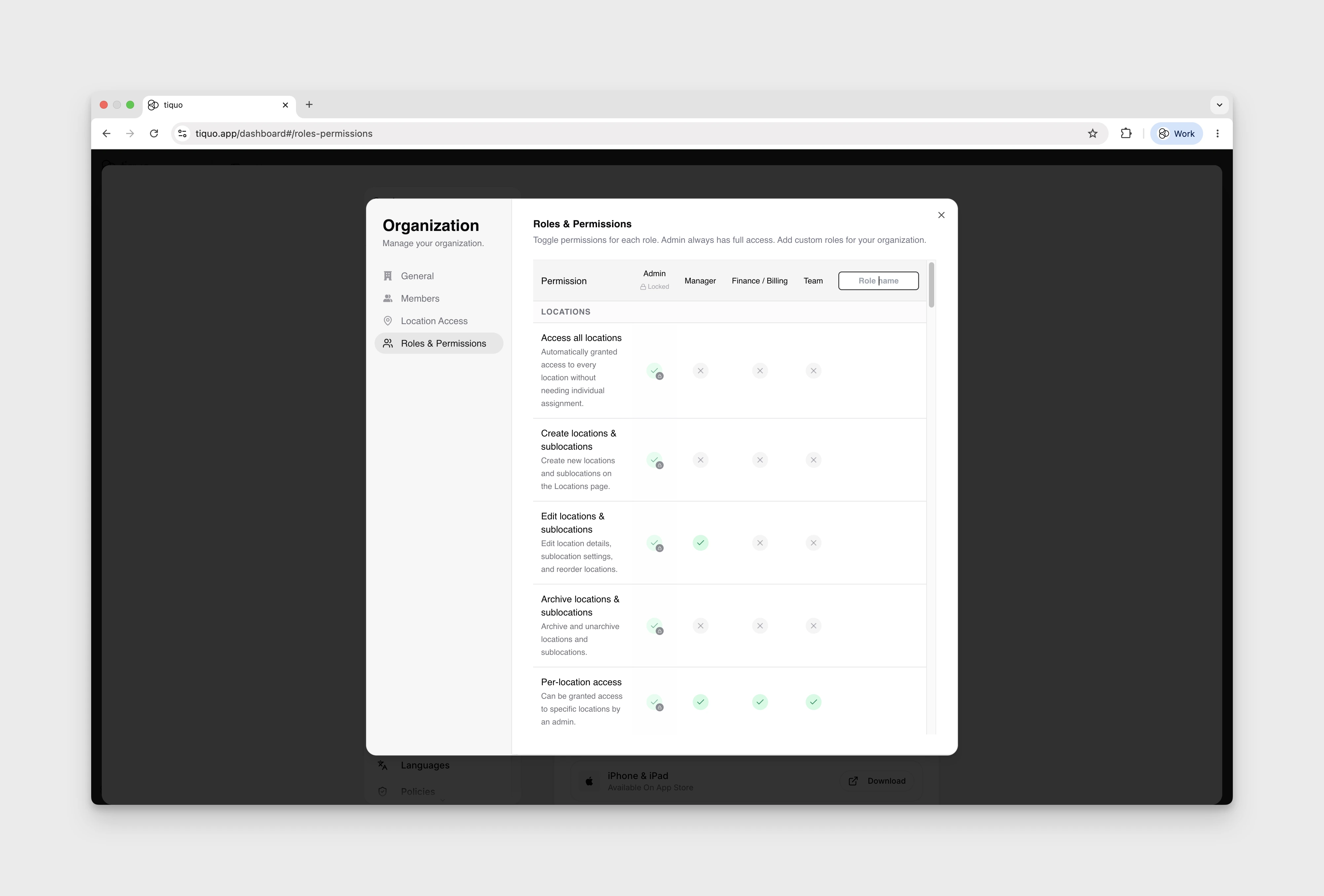 Manage Organization roles and permissions